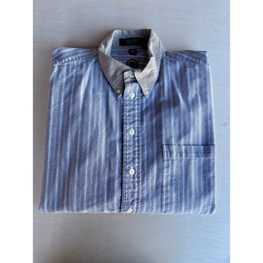 HUNT CLUB: Mens Stripped Button-up Cotton‎ 15 1/2 32/33 Hunting Outdoors Shirt,